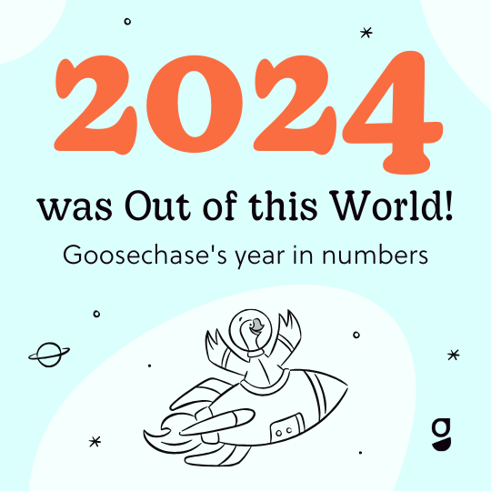 A goose in a rocket under the numbers "2024"