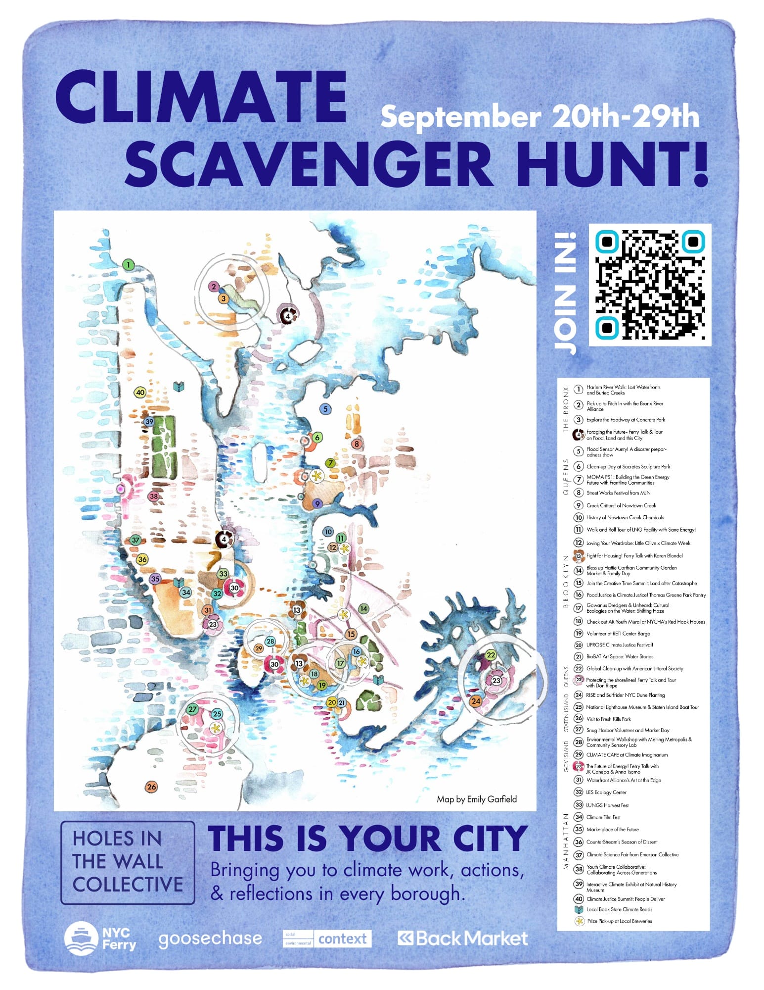 a map of the Climate Scavenger Hunt
