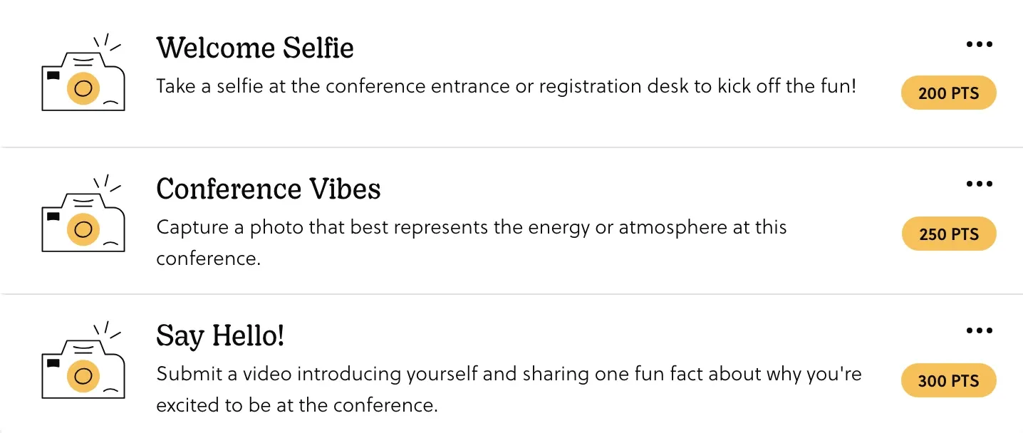 examples of welcome missions on Goosechase