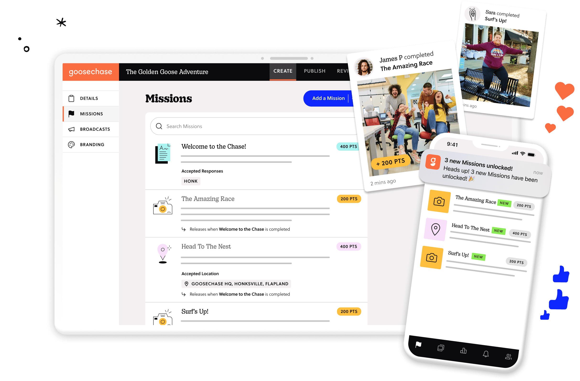 a screenshot of the Goosechase platform in action