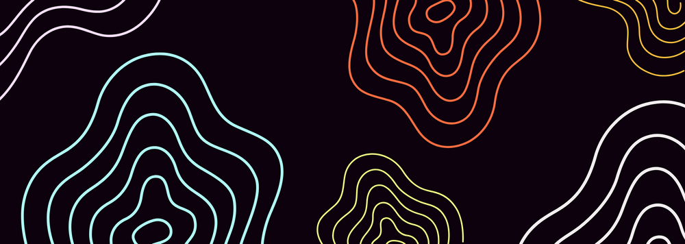 A colorful wavy pattern against a black background