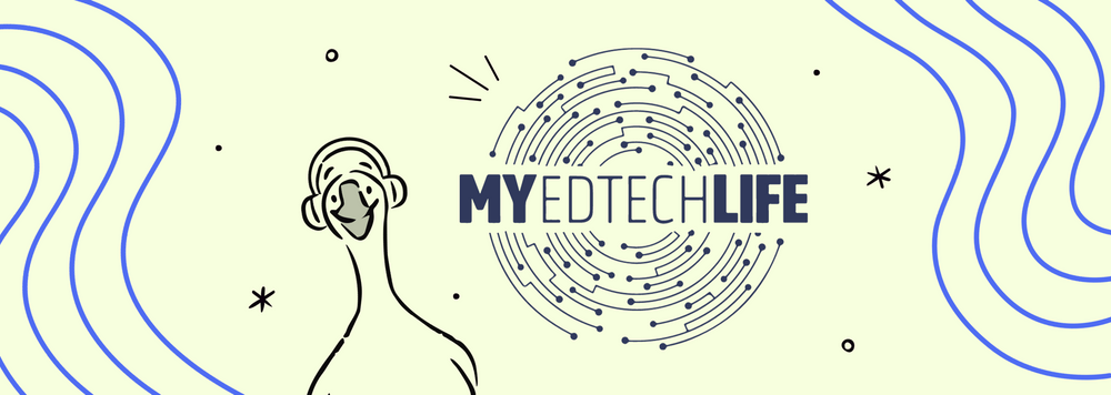 A goose with headphones beside the logo for the My Edtech Life podcast