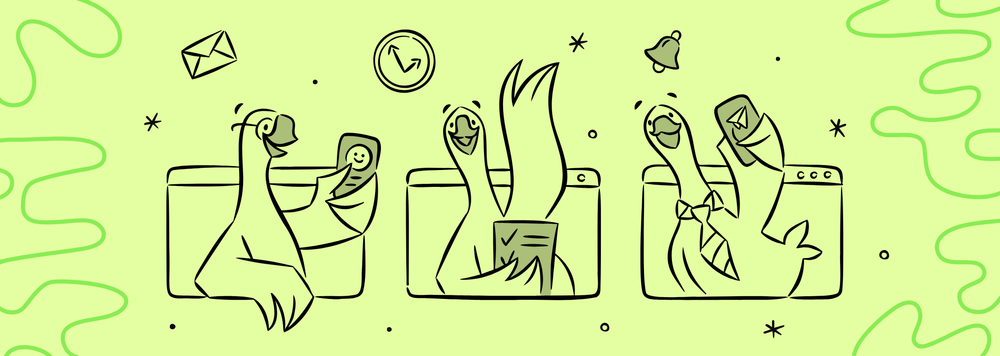 illustration of 3 geese working remotely