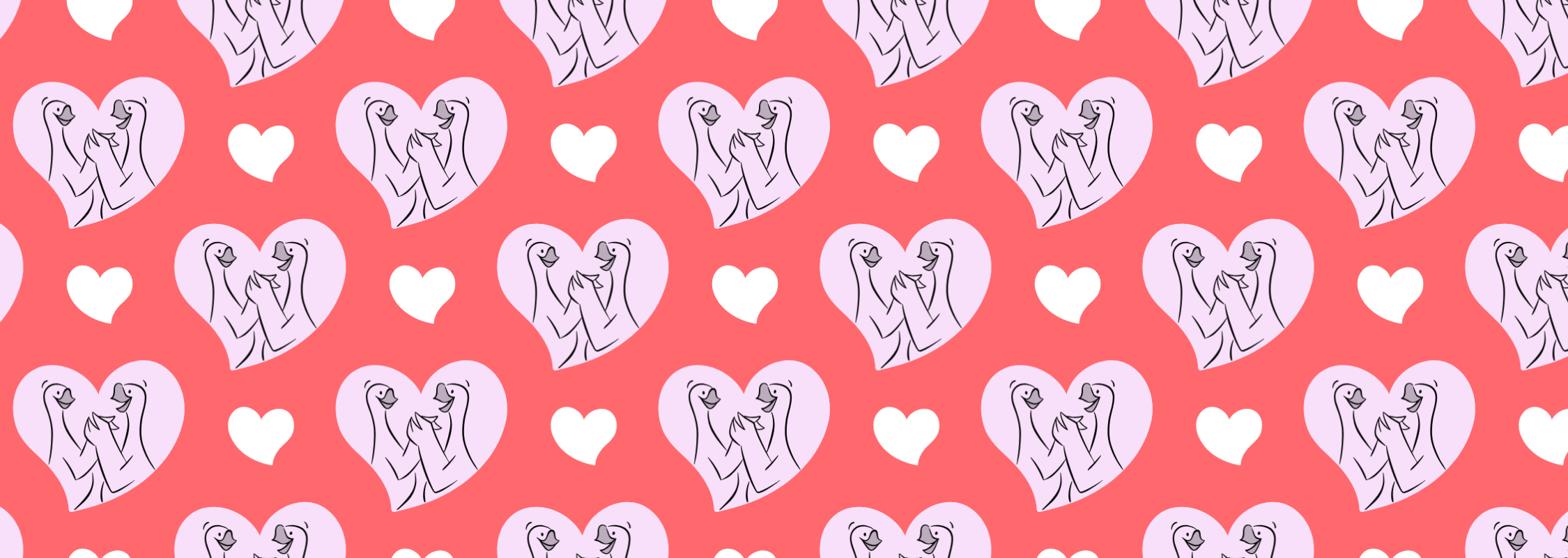 geese in love hearts