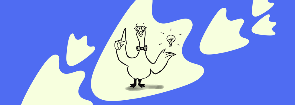 an illustration of a goose with a good idea