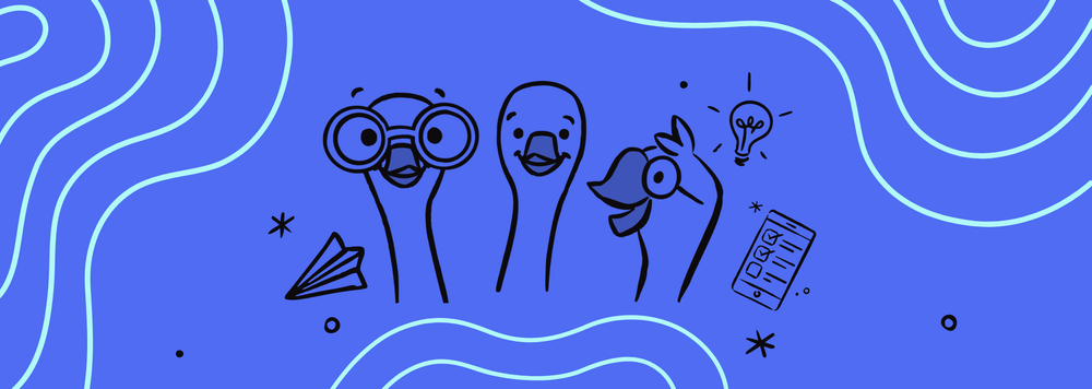 illustration of a team of goose students